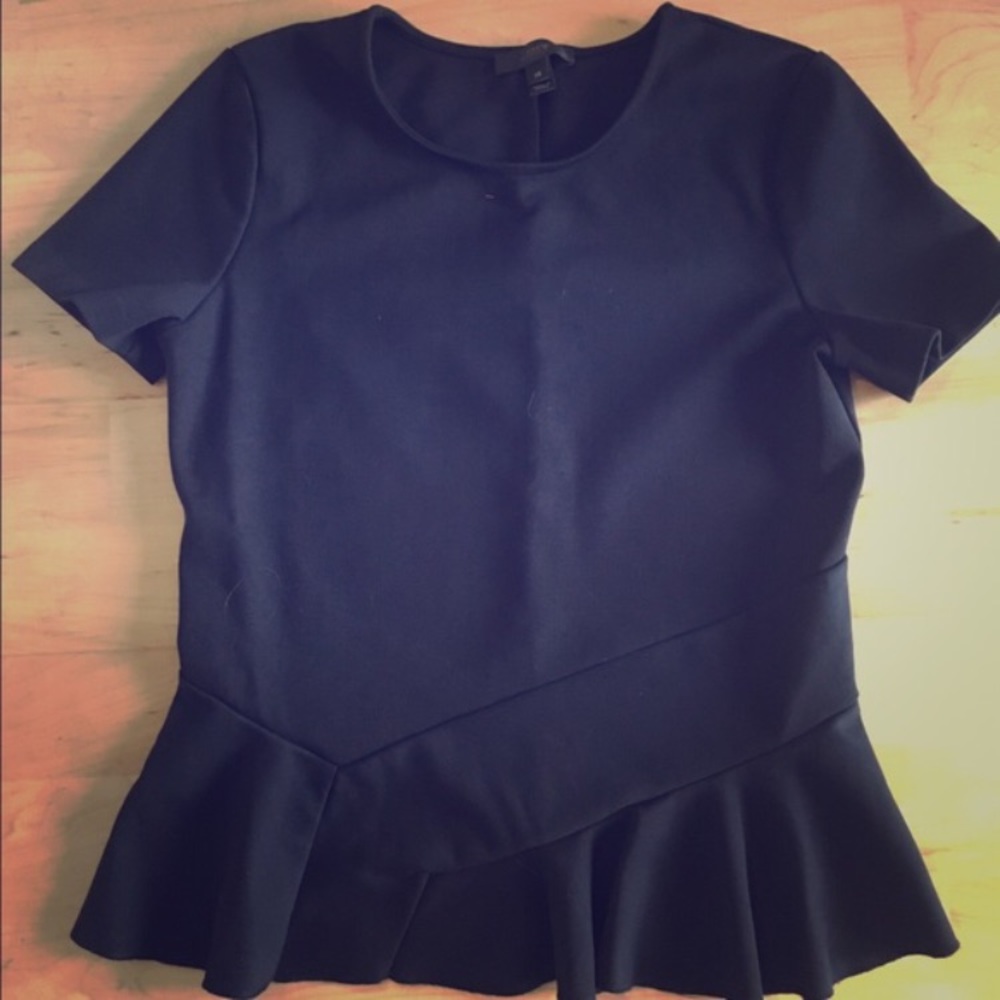 Black peplum top // J. Crew